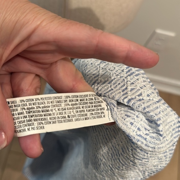 ENGLISH FACTORY BLUE WHITE STRIPED EMBROIDERED DETAILED BLOUSE SIZE SMALL - Picture 8 of 8